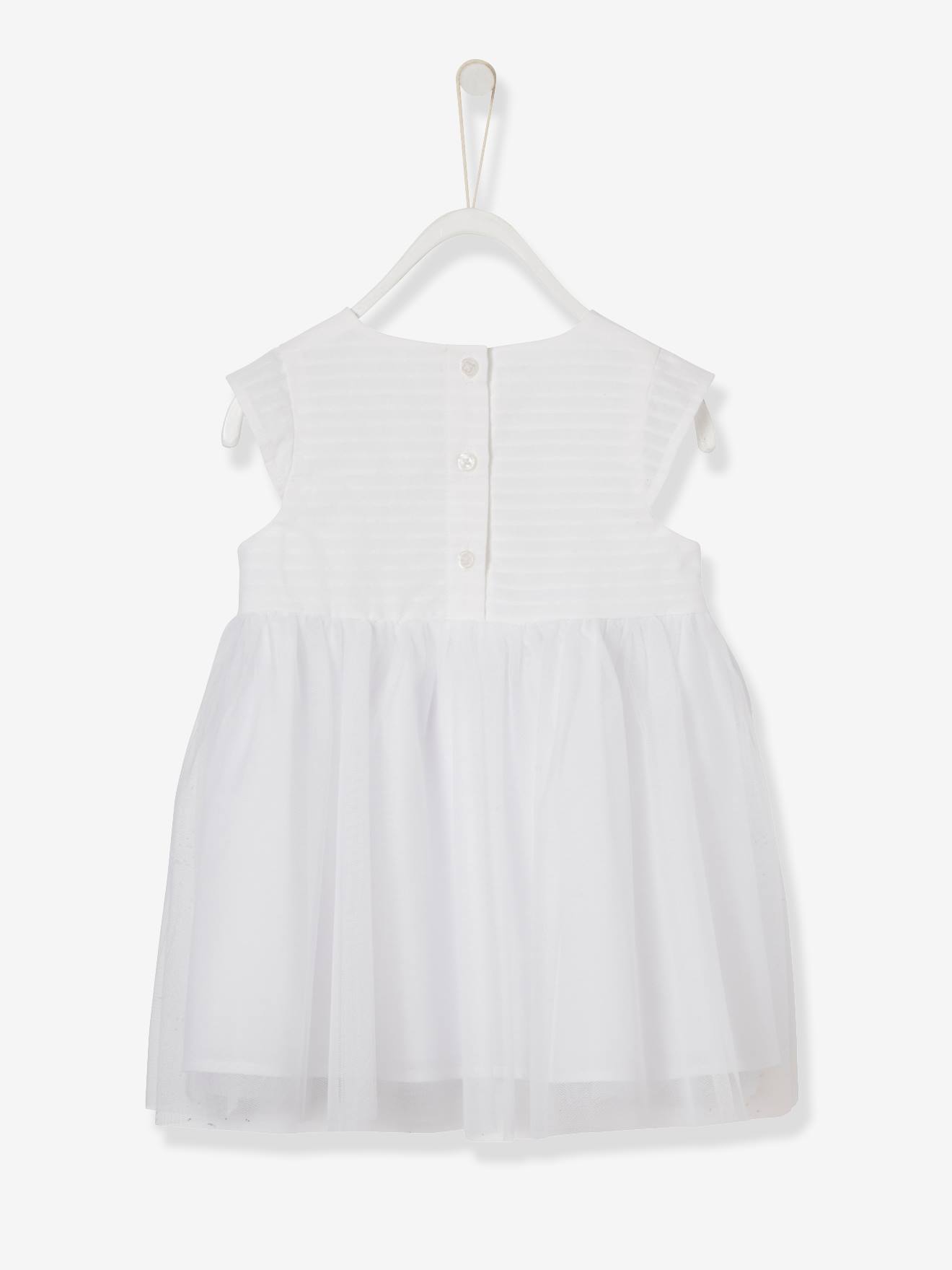 Robe de cérémonie bébé avec tulle blanc