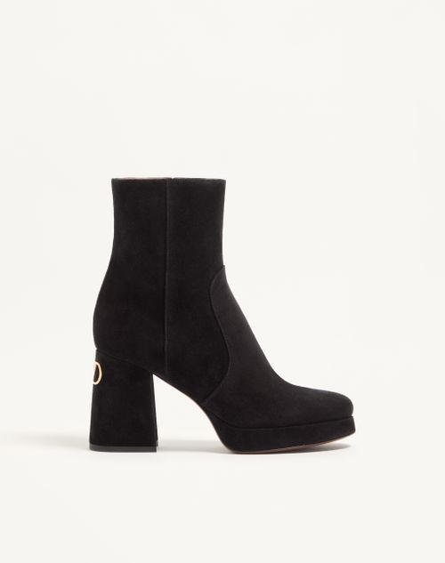 Bota de cano curto com plataforma Fawcette de 90 mm em couro rachado