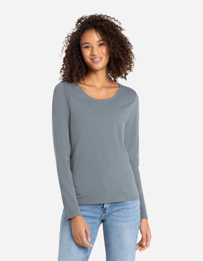 Langarmshirt - Rundhals-Ausschnitt