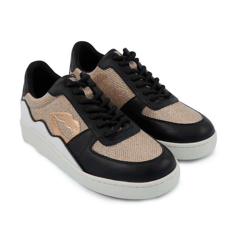 Baskets en cuir Loulou party or rose
