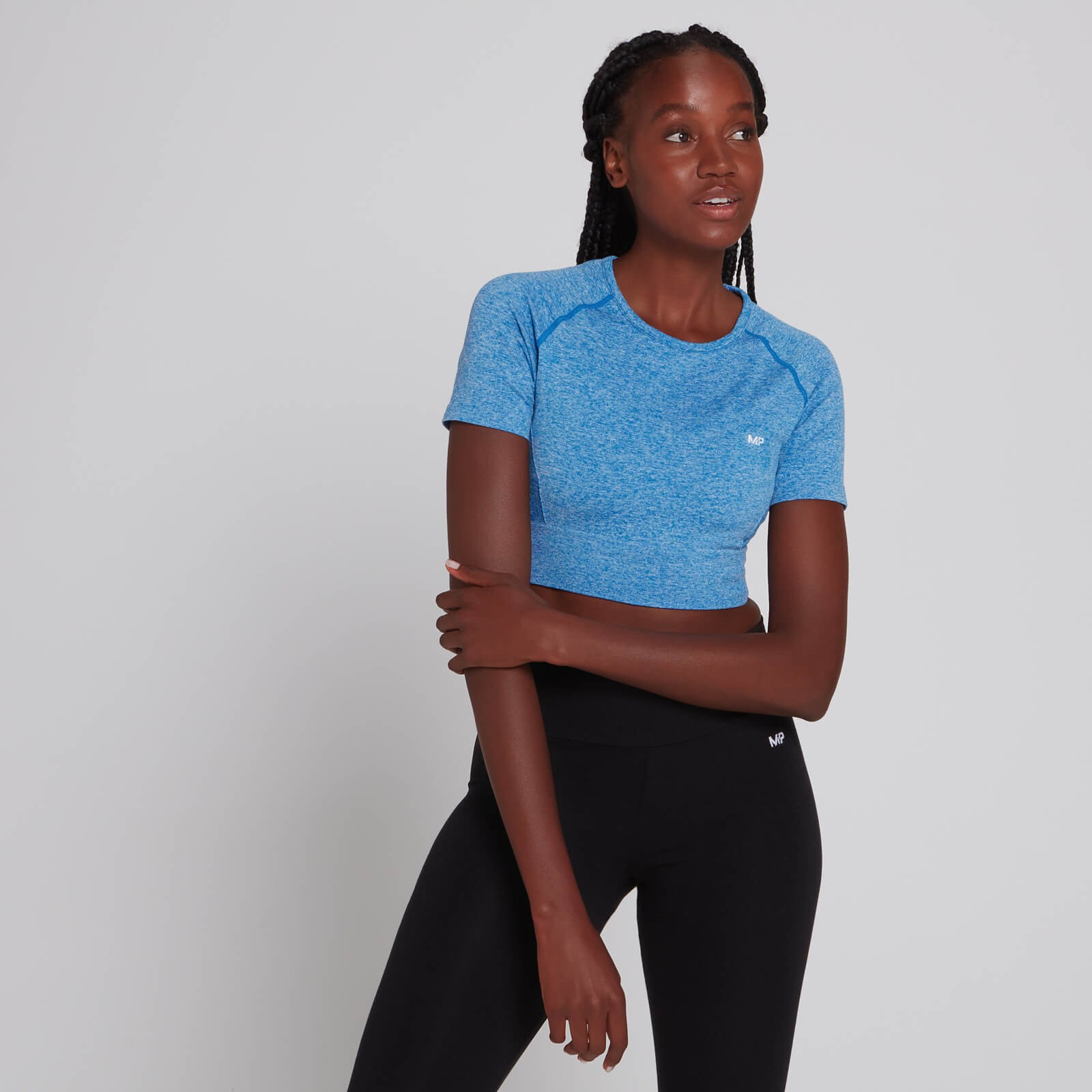 T-shirt court à manches courtes MP Curve pour femmes – Bleu pur