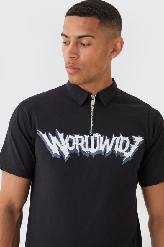 Poloshirt mit Worldwide-Print