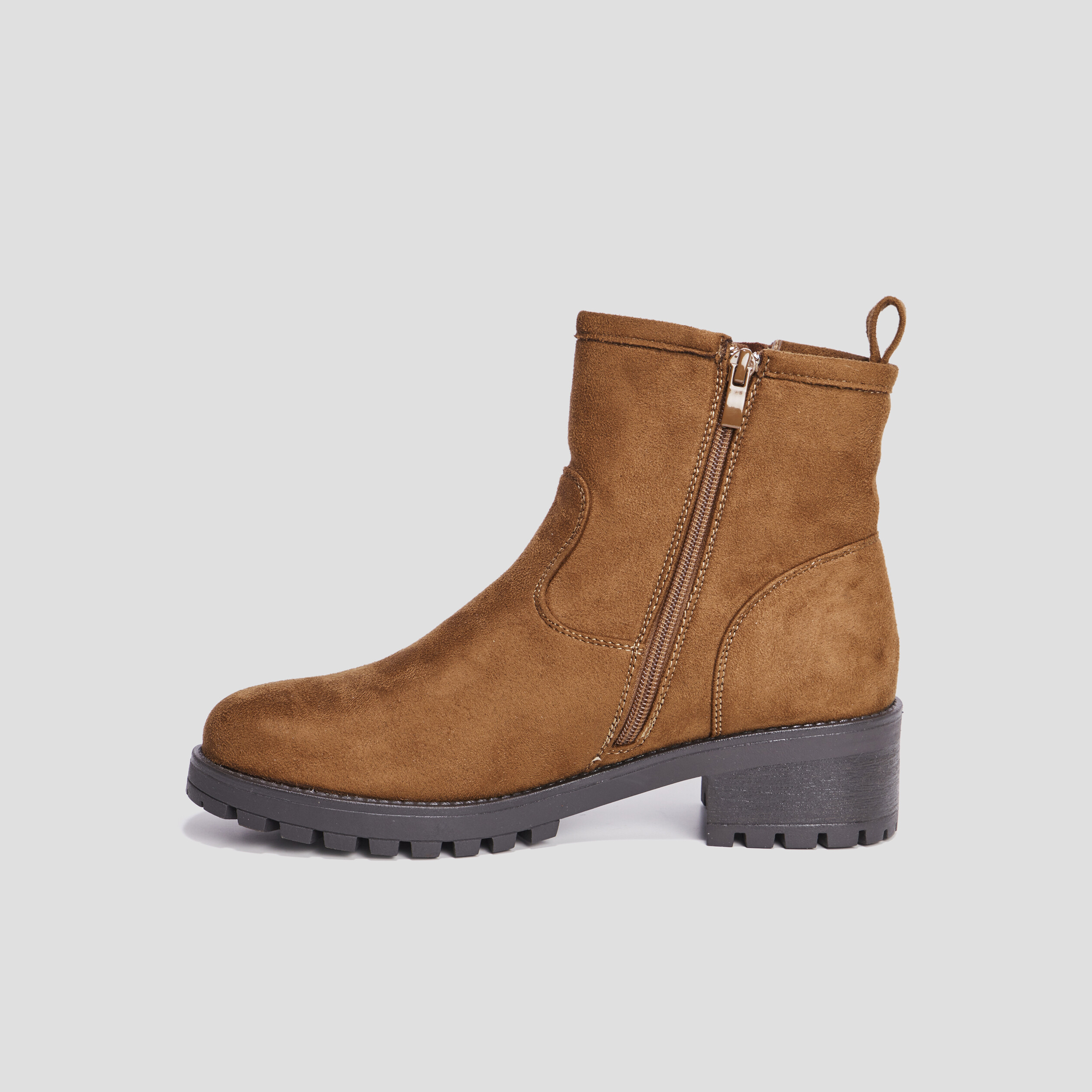 Bottines crantées avec boucles marron femme | La Halle