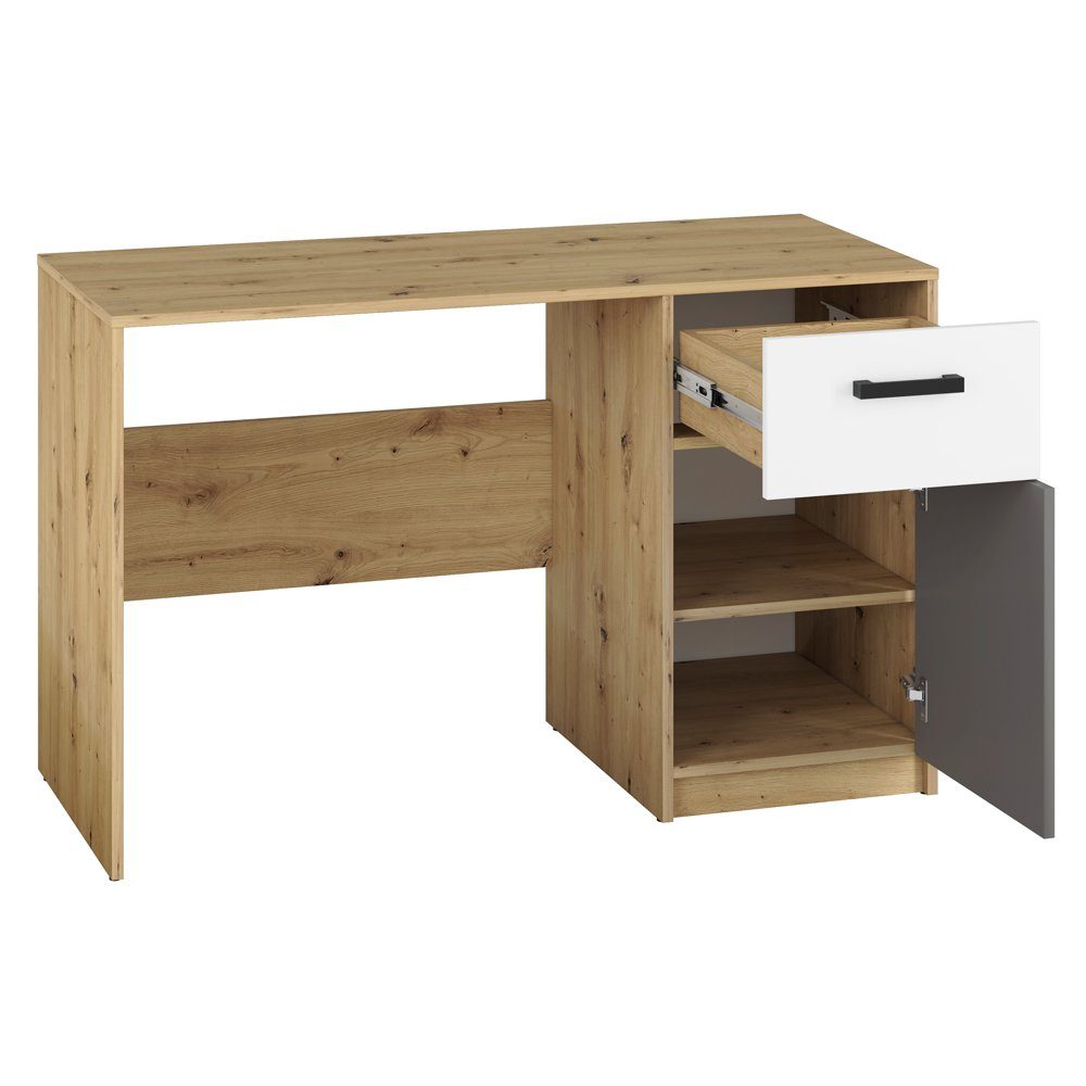 Lomadox Jugendzimmer-Set FYLI-131, (Sparset, 4-tlg), inkl. Schrank in Artisan Eiche Nb. mit weiß/anthrazit 332/165/53 cm