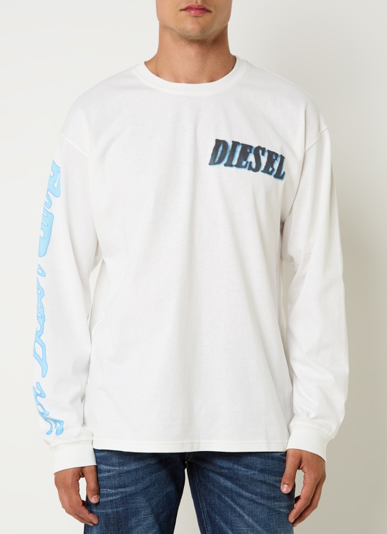 T-shirt a maniche lunghe Diesel T-Boxt-Ls-Q15 con logo e stampa sul retro.