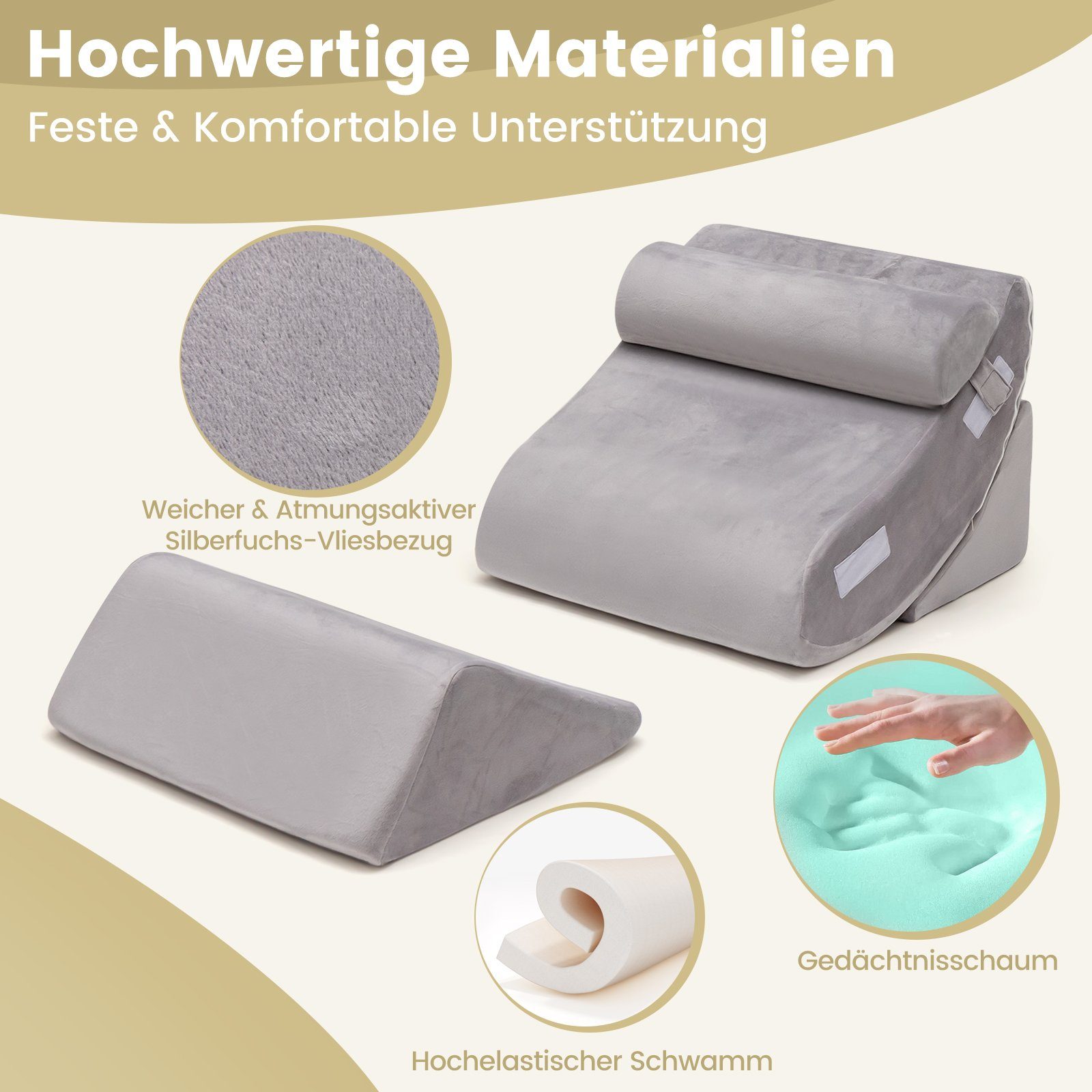 Nackenstützkissen, COSTWAY, Füllung: Schaum, mit abnehmbarer Kopfstütze