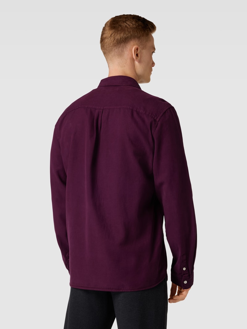 Freizeithemd im Denim-Look in aubergine