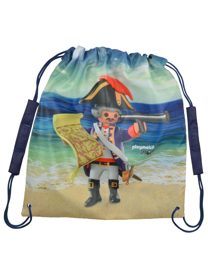Playmobil Playmobil Piraten Turnbeutel mit Kordelzug 38 x 35 cm in blau günstig kaufen onesize