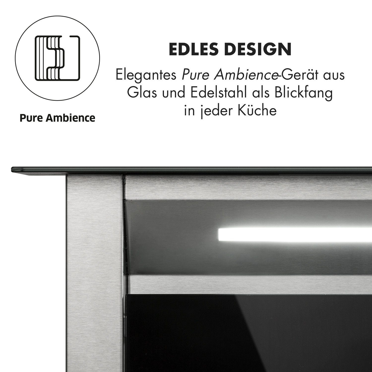 Klarstein Deckenhaube Serie CGCH3-Royal-FlushEco Royal Flush Eco, Tischabzugshaube Kochfeld Dunstabzugshaube Umluft Abluft Einbau