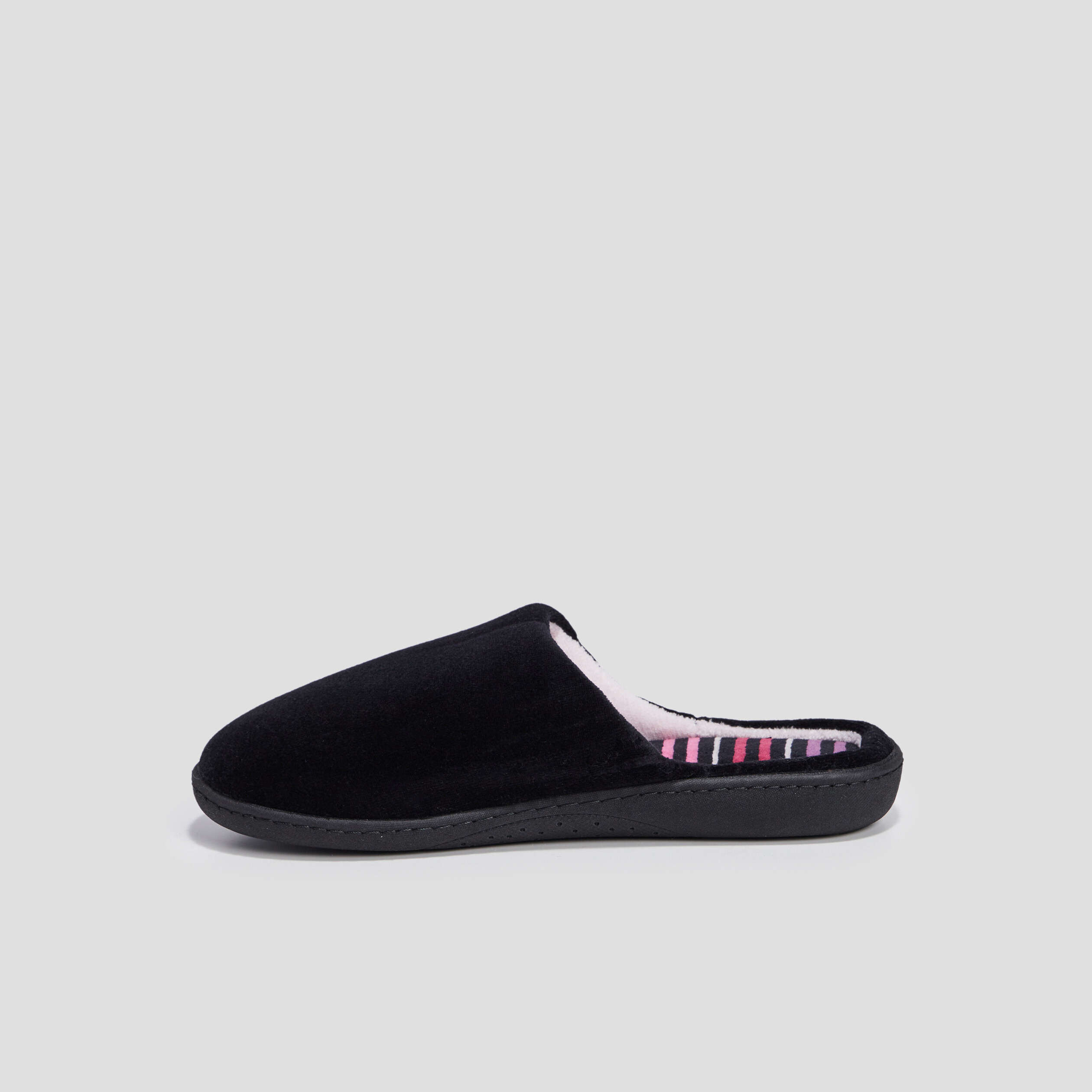 Chaussons mules Isotoner noir femme | La Halle