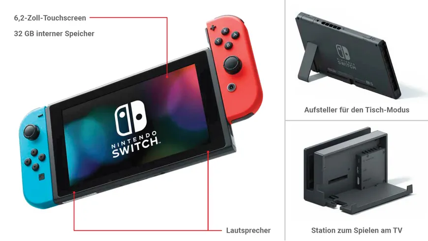 Nintendo Switch - Konsole Neon-Rot / Neon-Blau