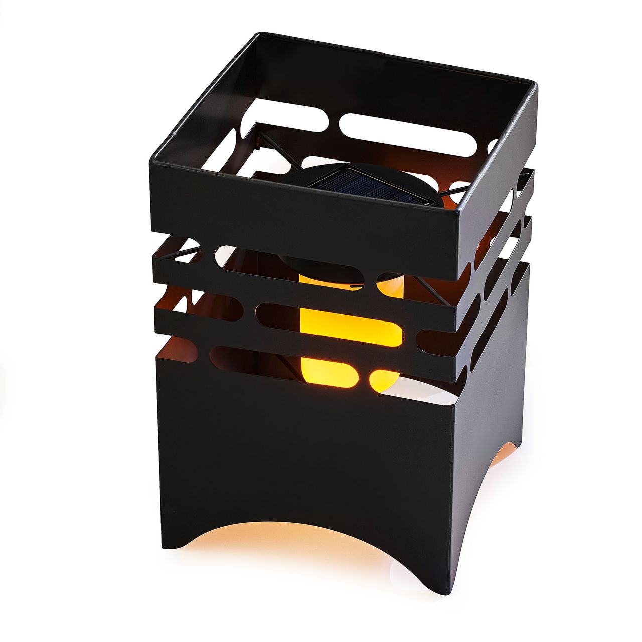Gartenfreude AMARE Solar Gartenfeuer eckig, schwarz