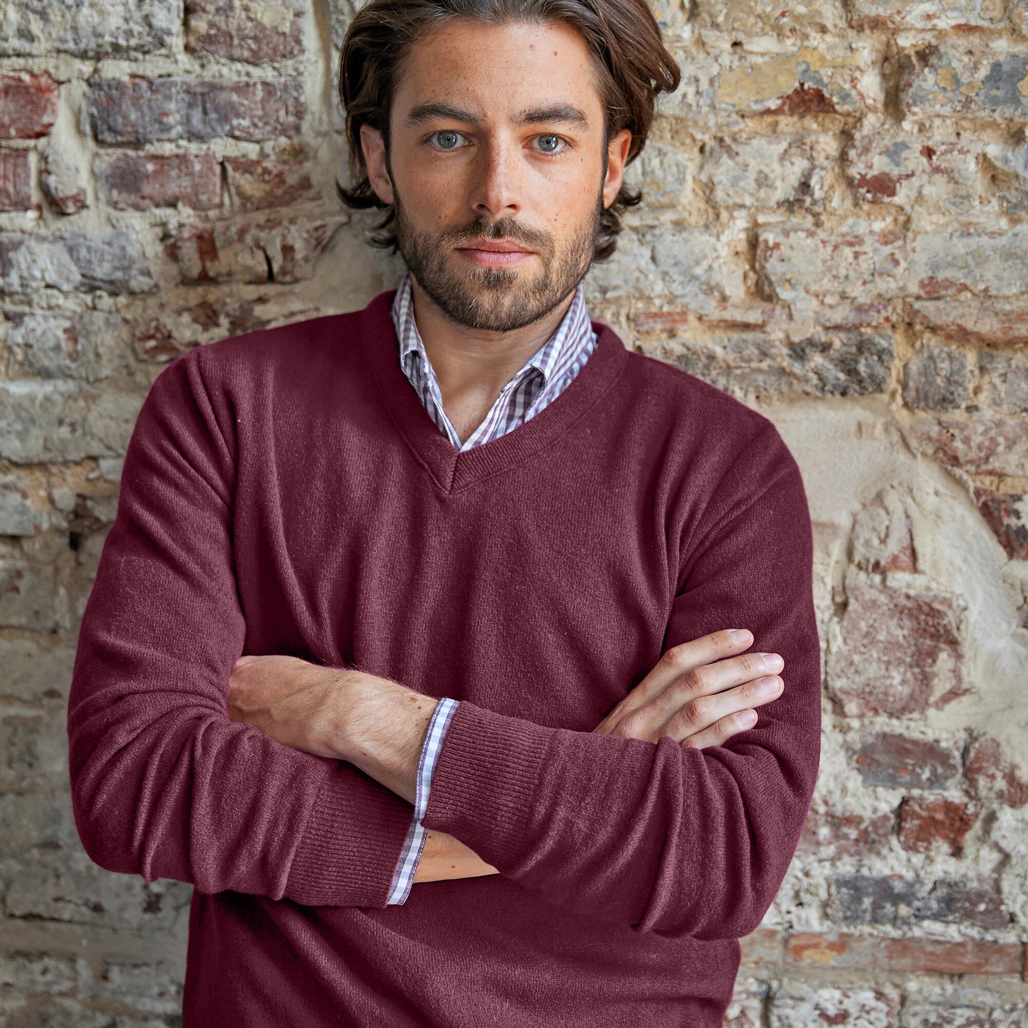 Pull col V 80% laine