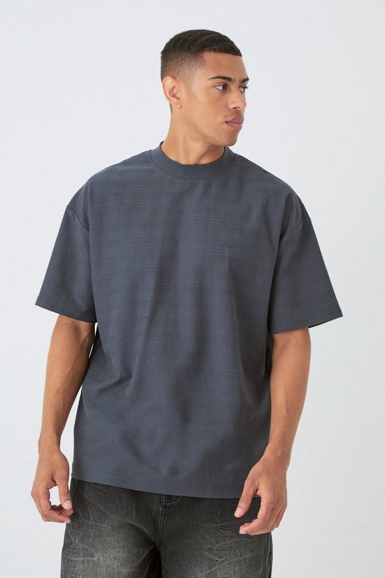 Gestreiftes Oversize Jacquard T-Shirt