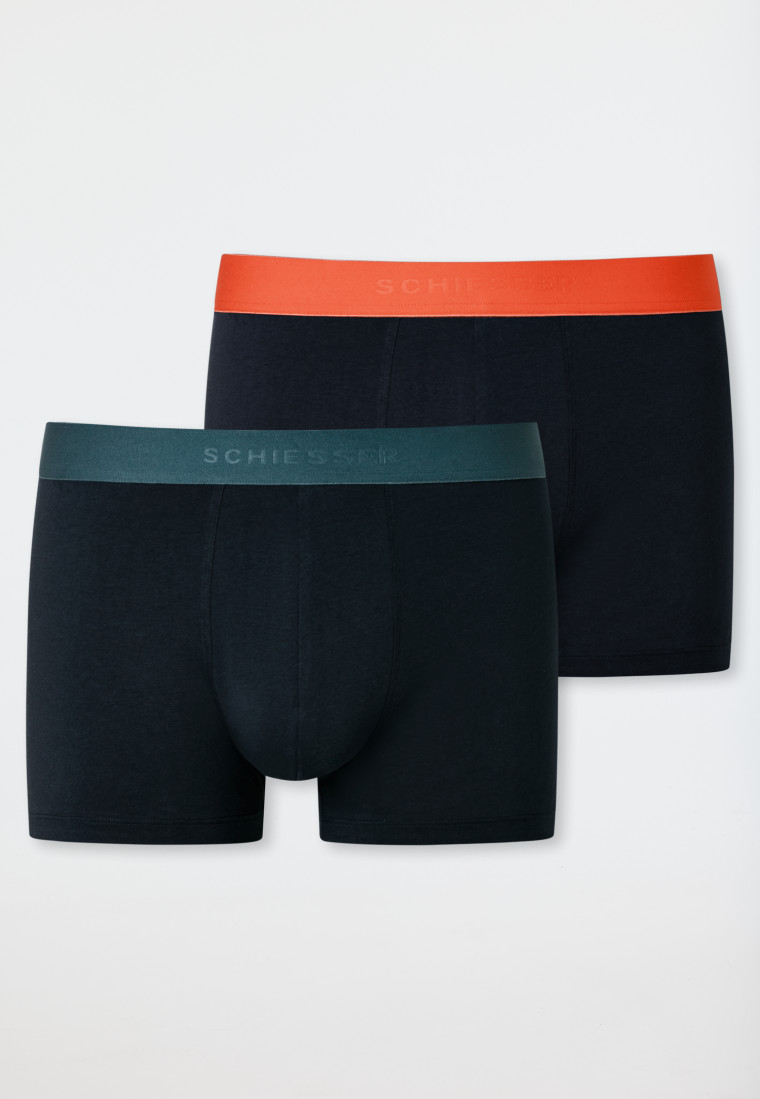 Long-Shorts 2er-Pack Organic Cotton Webgummibund mehrfarbig - 95/5