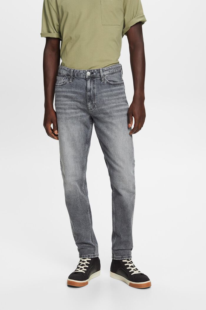 Gerade, konische Jeans mit mittelhohem Bund