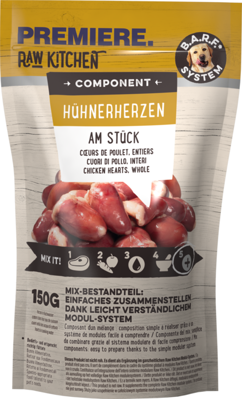 PREMIERE Hundenassfutter PREMIERE RAW KITCHEN Hühnerherzen 8x150g
