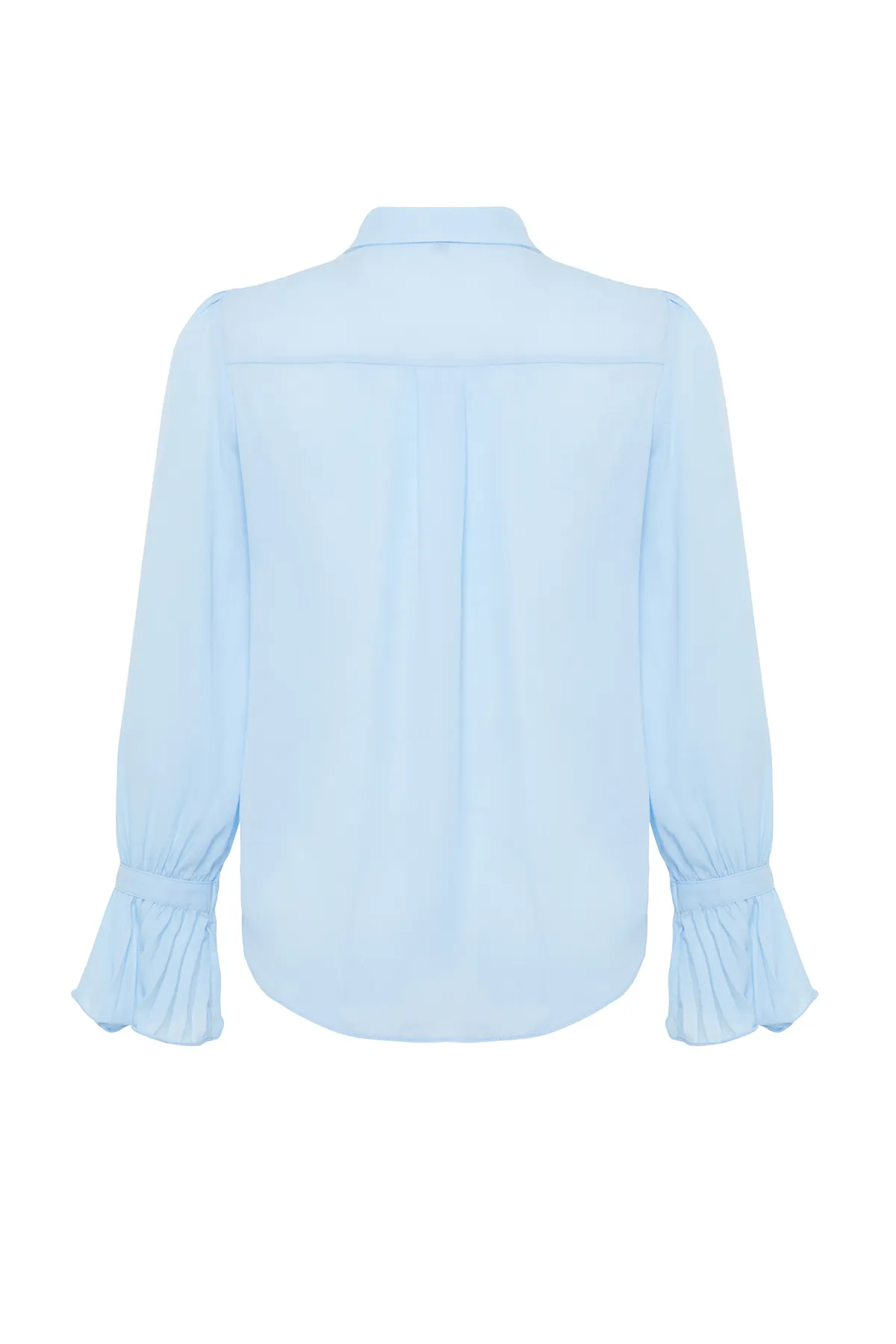 Trendyol Collection  Babyblaues gewebtes Hemd mit spanischen Ärmeln - Regular Fit TWOAW22GO0487
