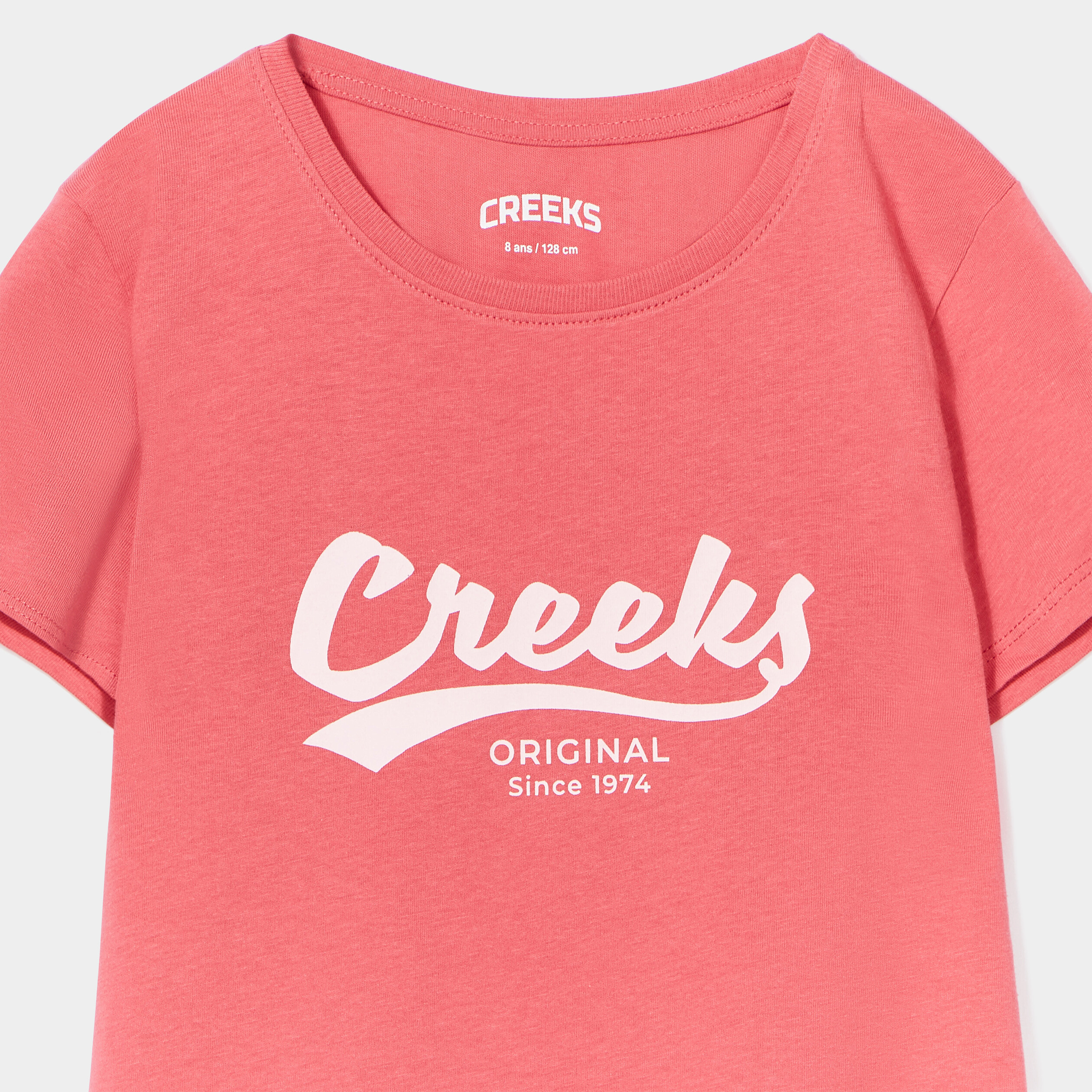 T-shirt manches courtes Creeks rose framboise fille | La Halle