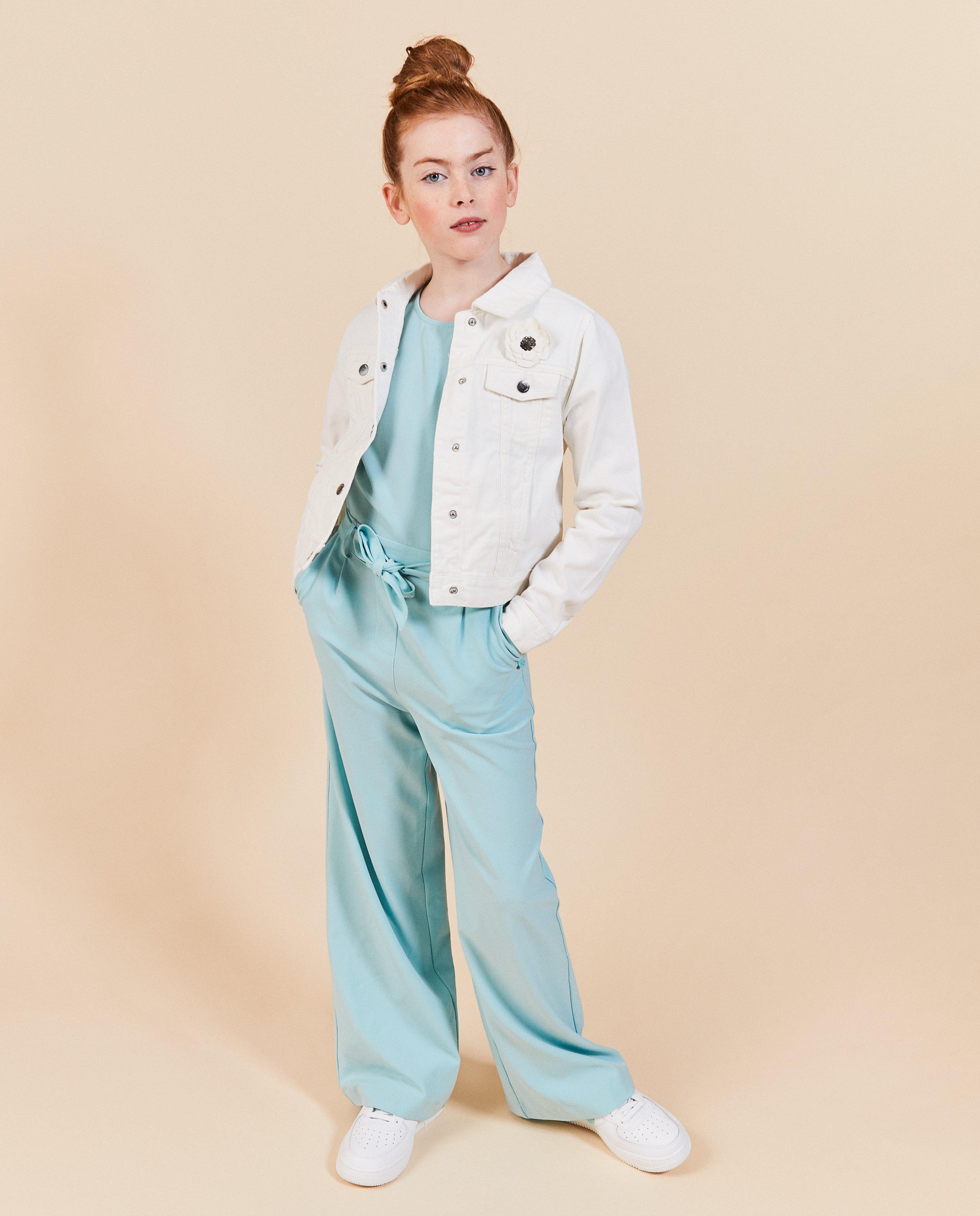 Vestă din denim Milla Star White cu broșă, alb festiv