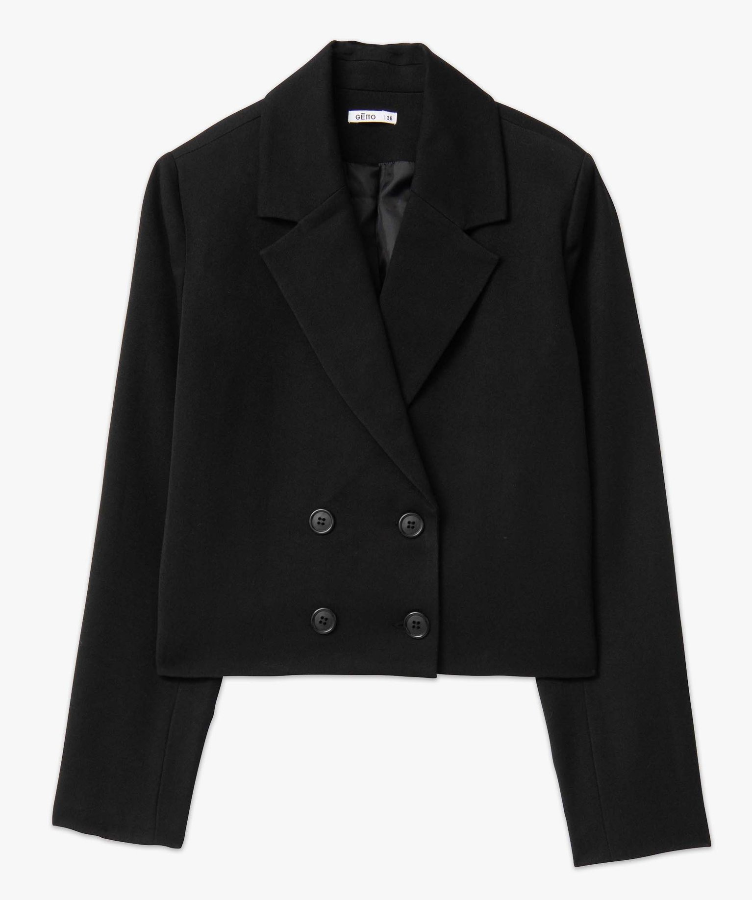 Veste femme coupe courte fermeture croisée noir | GEMO