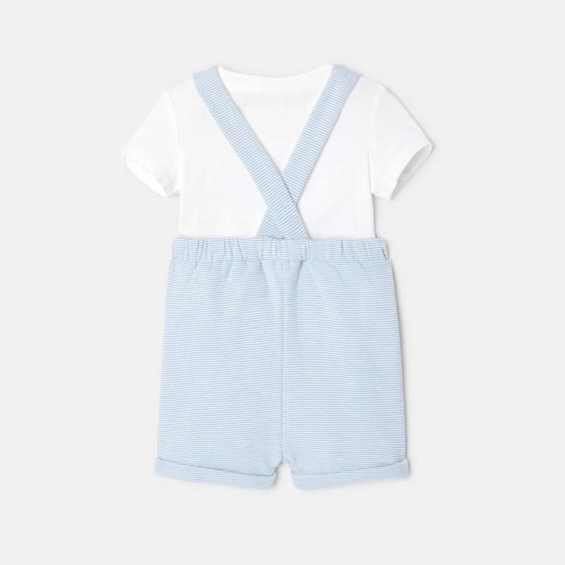 Ensemble bébé en jersey et molleton de coton bio bleu Absorba
