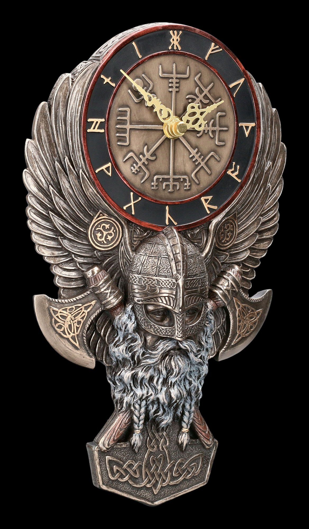 Figuren Shop GmbH Wanduhr Wanduhr Wikinger - Vegvisir - Veronese Dekoration