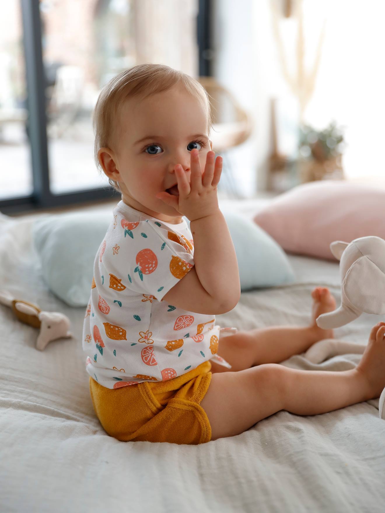 Lot de 4 shorts en éponge bébé lot jaune épicé