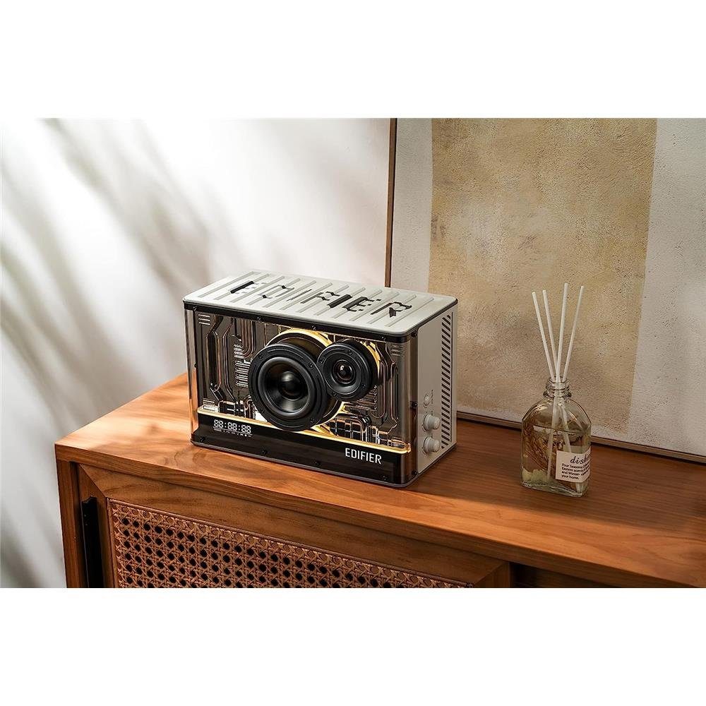 Edifier® QD35 Bluetooth-Lautsprechersystem Weiß Lautsprechersystem (Bluetooth, 40 W, mit RGB-Lichteffekten und zwei Ladeanschlüssen)