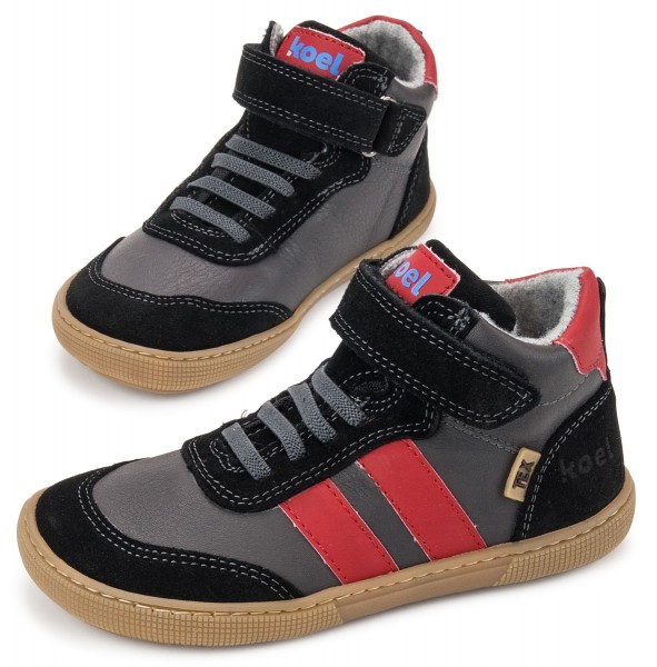 Koel bare ~ Devo MidCut Sneaker Wollfleece ~ Black