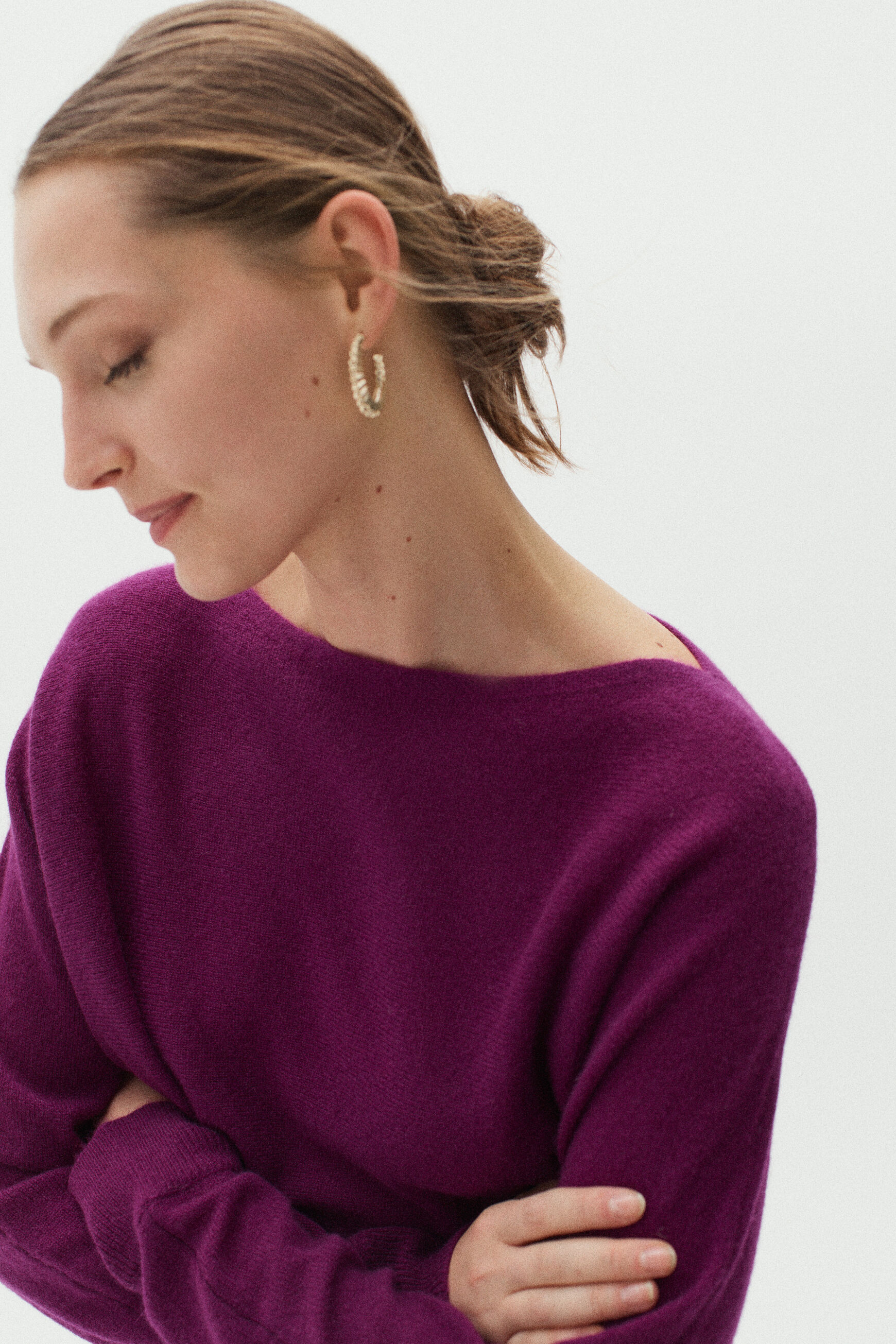 pull marie 100% cachemire prune femme