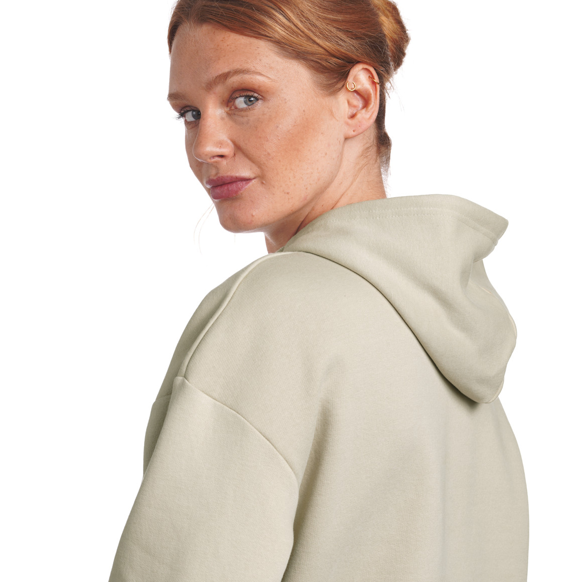 Damen Hoodie mit gummierten Schriftzug