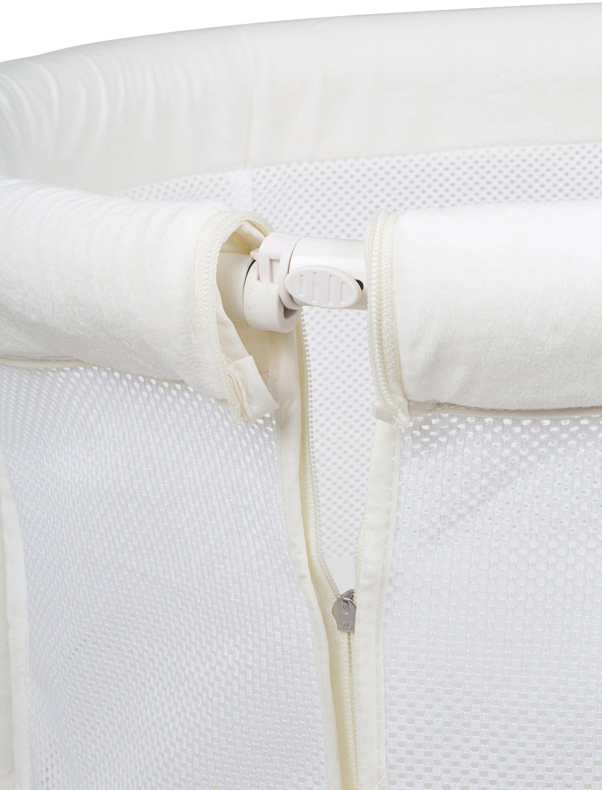 BabyGo Beistellbett Amila, beige white, mit Schaukelfunktion