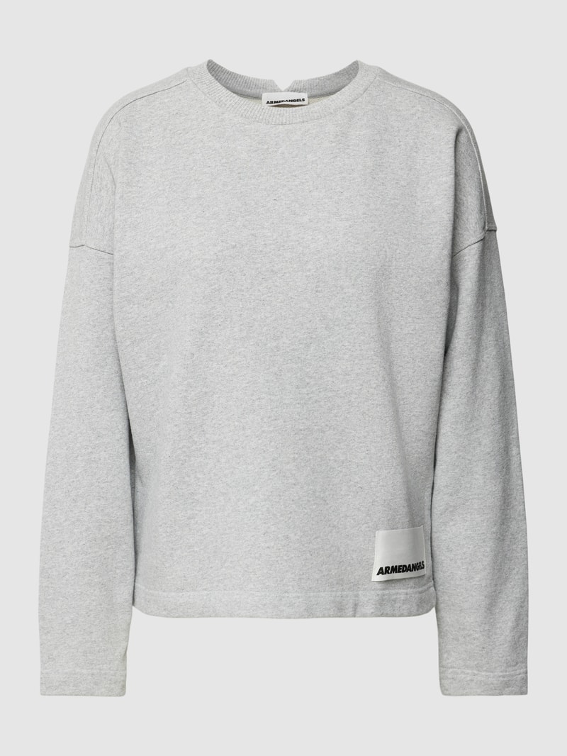 Sweatshirt mit Label-Patch Modell 'KAASIA' in mittelgrau