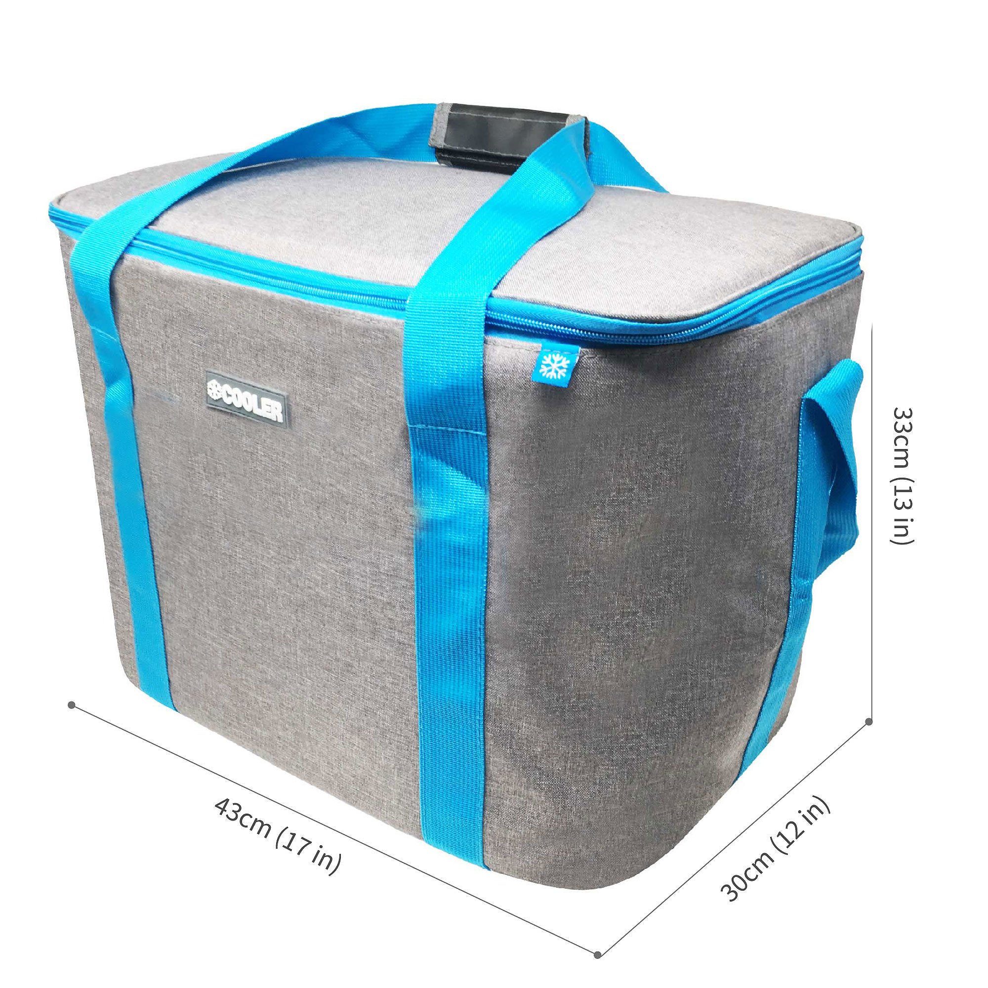 ToCi Kühltasche Kühltasche Kühlbox Picknick Isoliertasche Camping 36 Liter Grau