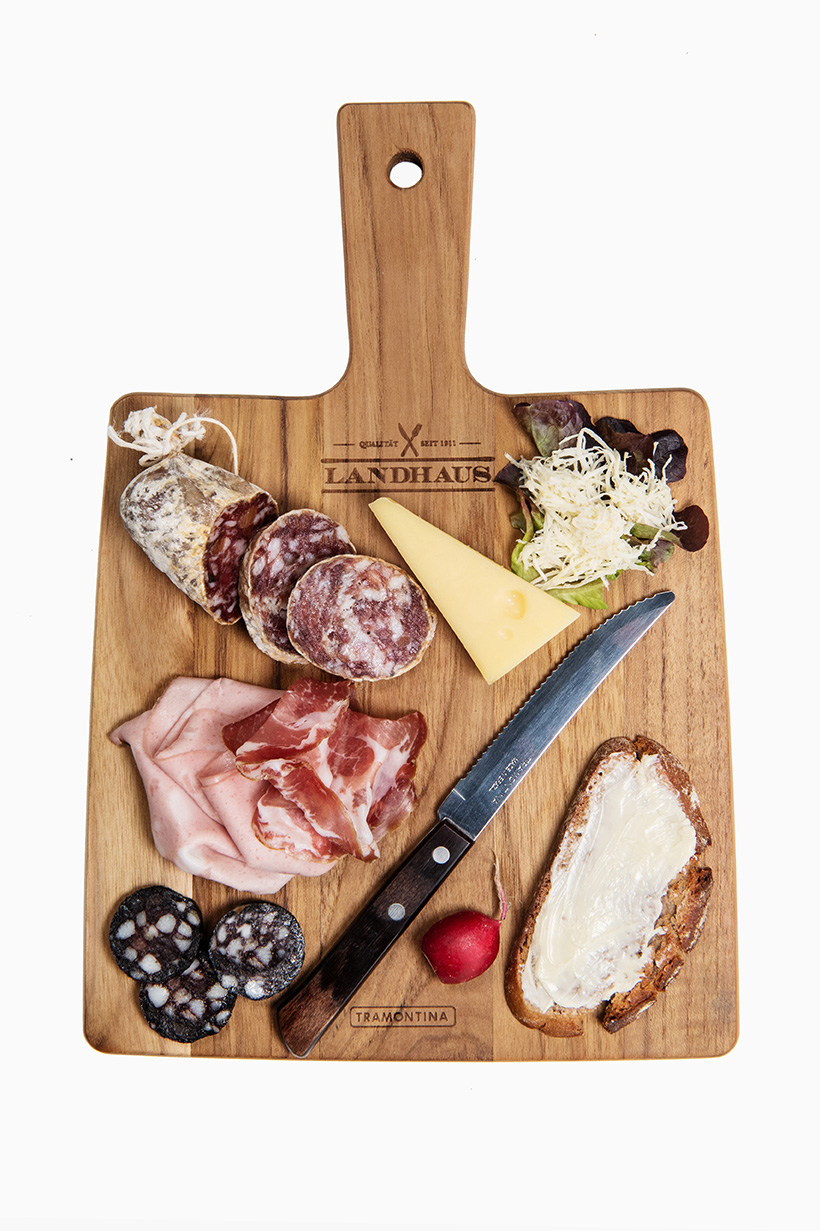 Tramontina Geschenkset Schneidebrett Teak inkl. Brotzeitmesser