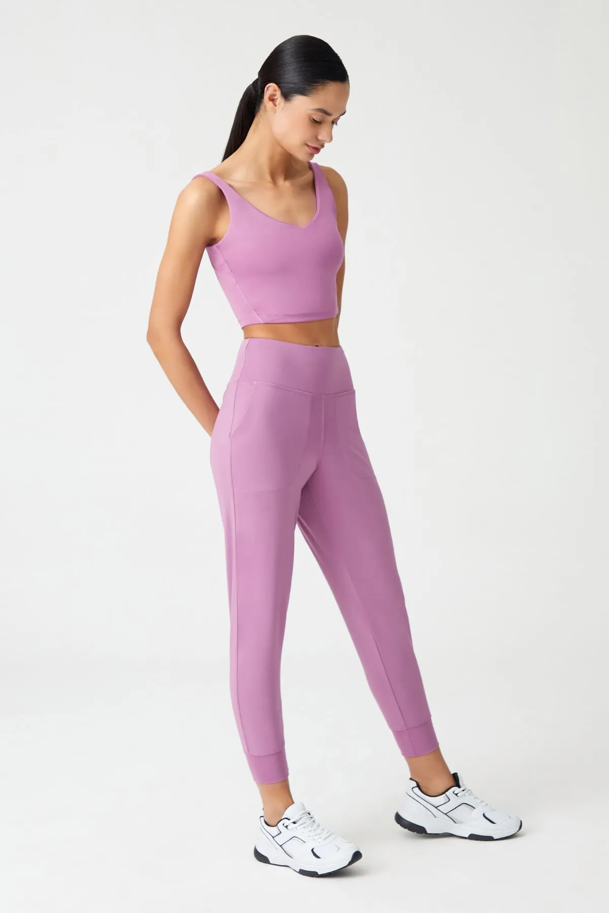 LOS OJOS  Lavendelfarbene Jogginghose mit hoher Taille für Damen