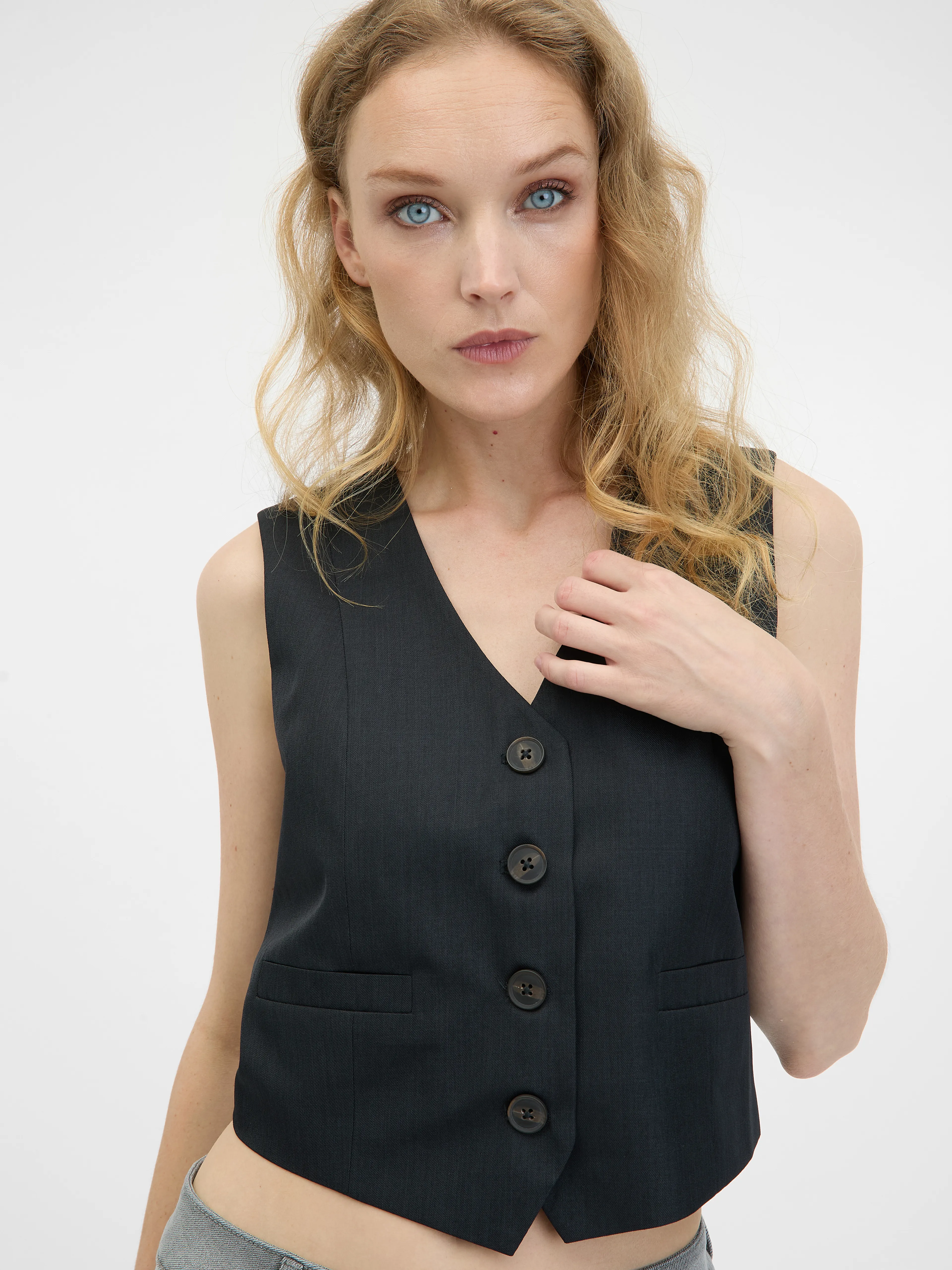 Dunkelgraue Damenjacke Weste ORSAY