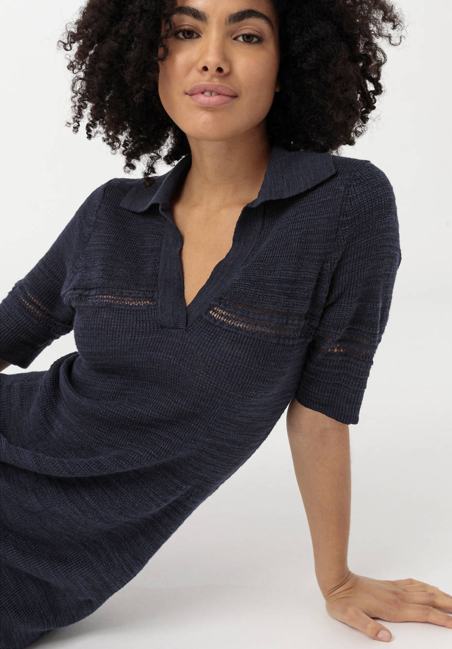 Strickkleid aus Leinen mit Bio-Baumwolle