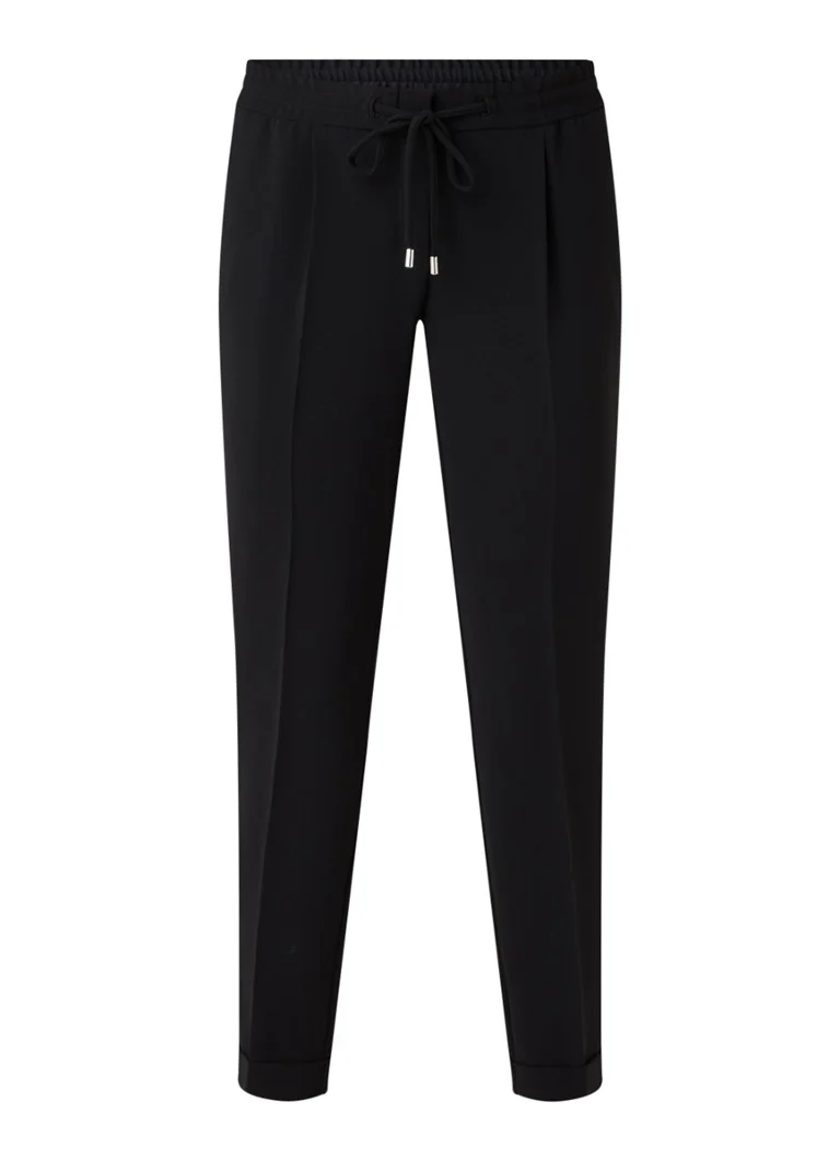Pantaloni HUGO BOSS Tariyana cu talie medie, croială slim, cu șnur de fixare