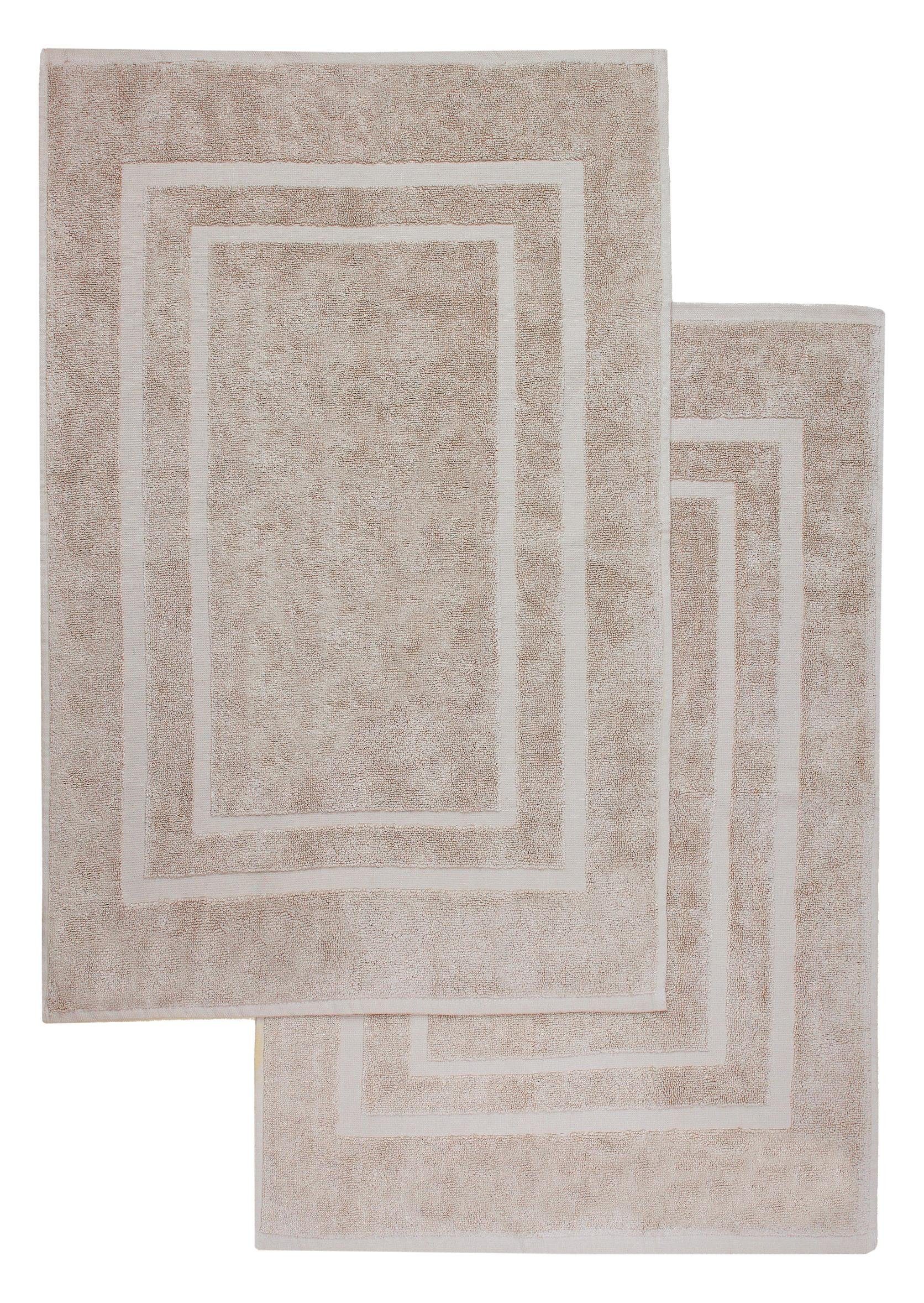Badematte Badematte 800gsm NatureMark, rutschfest, strapazierfähig, Baumwolle, rechteckig, Badematte 2-tlg., Duschmatte Duschvorleger, Premium Qualität, 50x80cm, Sand