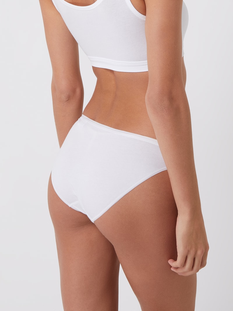 Slip mit Stretch-Anteil im 3er-Pack in weiß