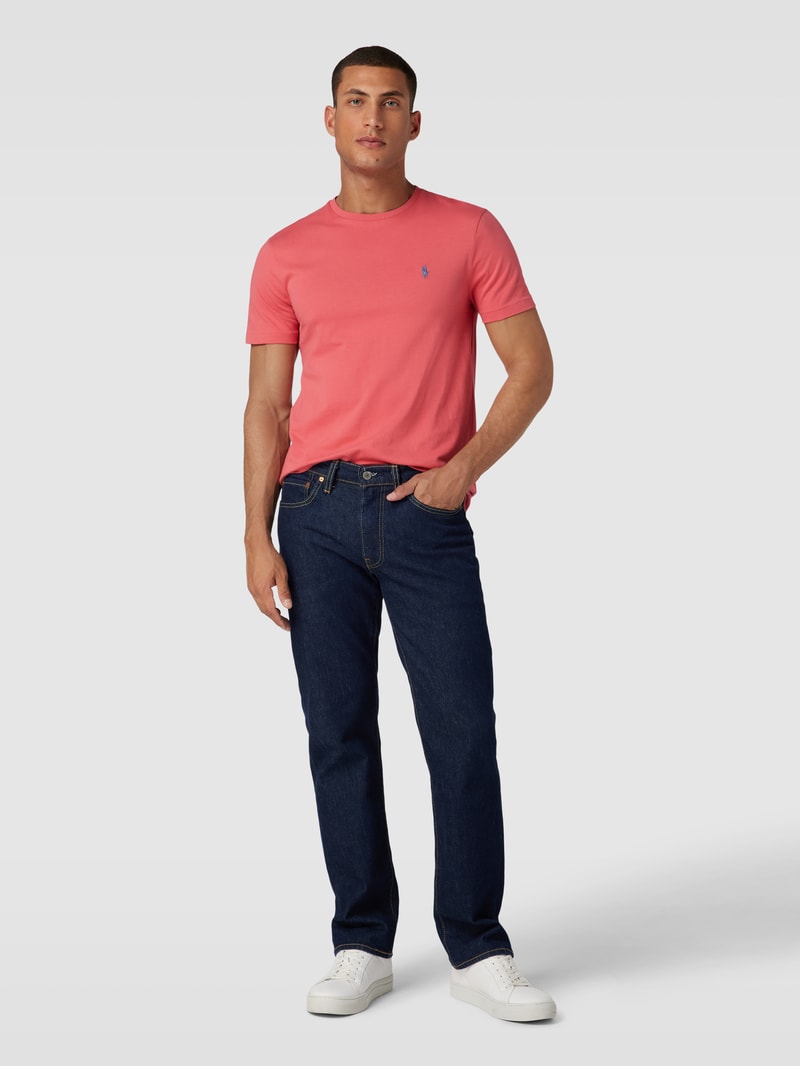 T-Shirt in Melange-Optik in rot