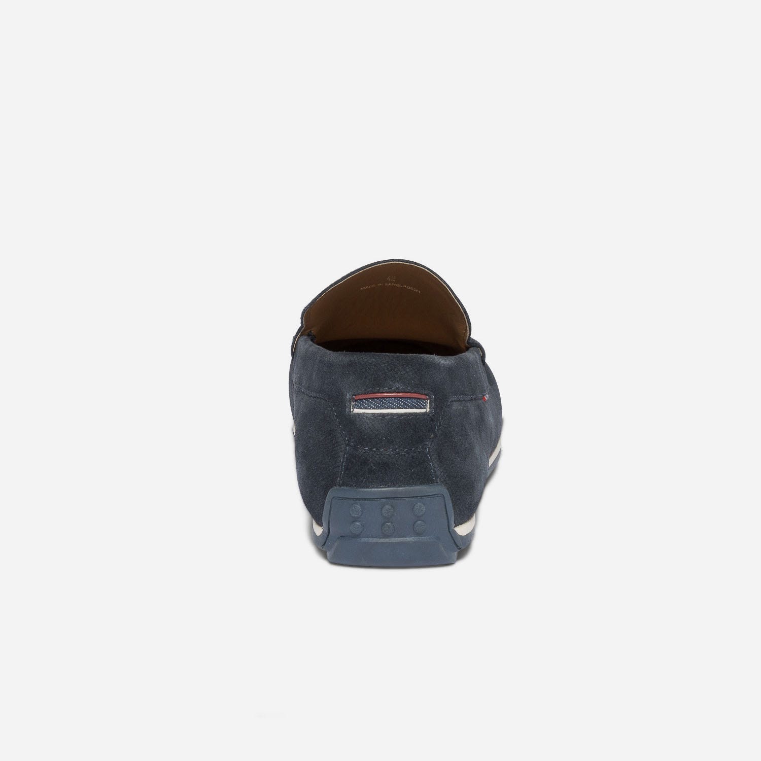 Mocassin marine en cuir velours
