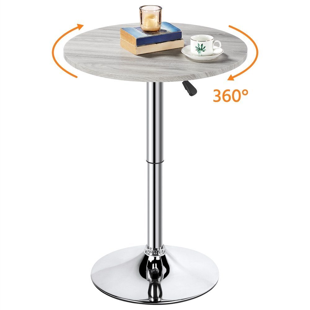 Yaheetech Bartisch, Runder Stehtisch Bistrotisch Ø 60cm höhenverstellbar