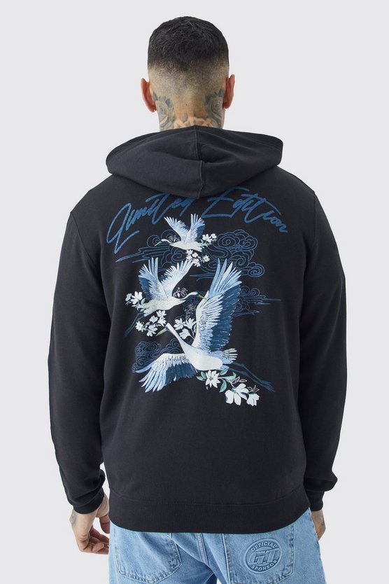 Tall Hoodie mit Print und Reißverschluss
