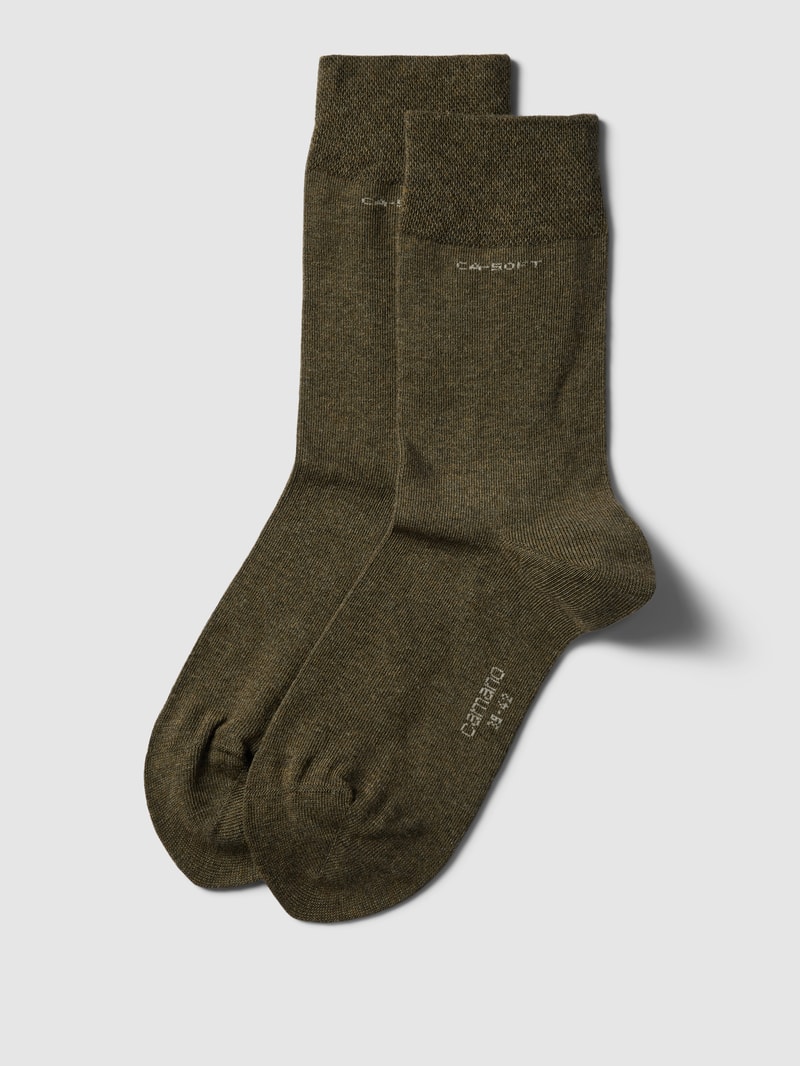 Socken mit Label-Print in olivgrün