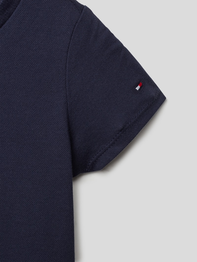 Kurzärmeliges Sweatkleid mit Label-Stitching in marineblau