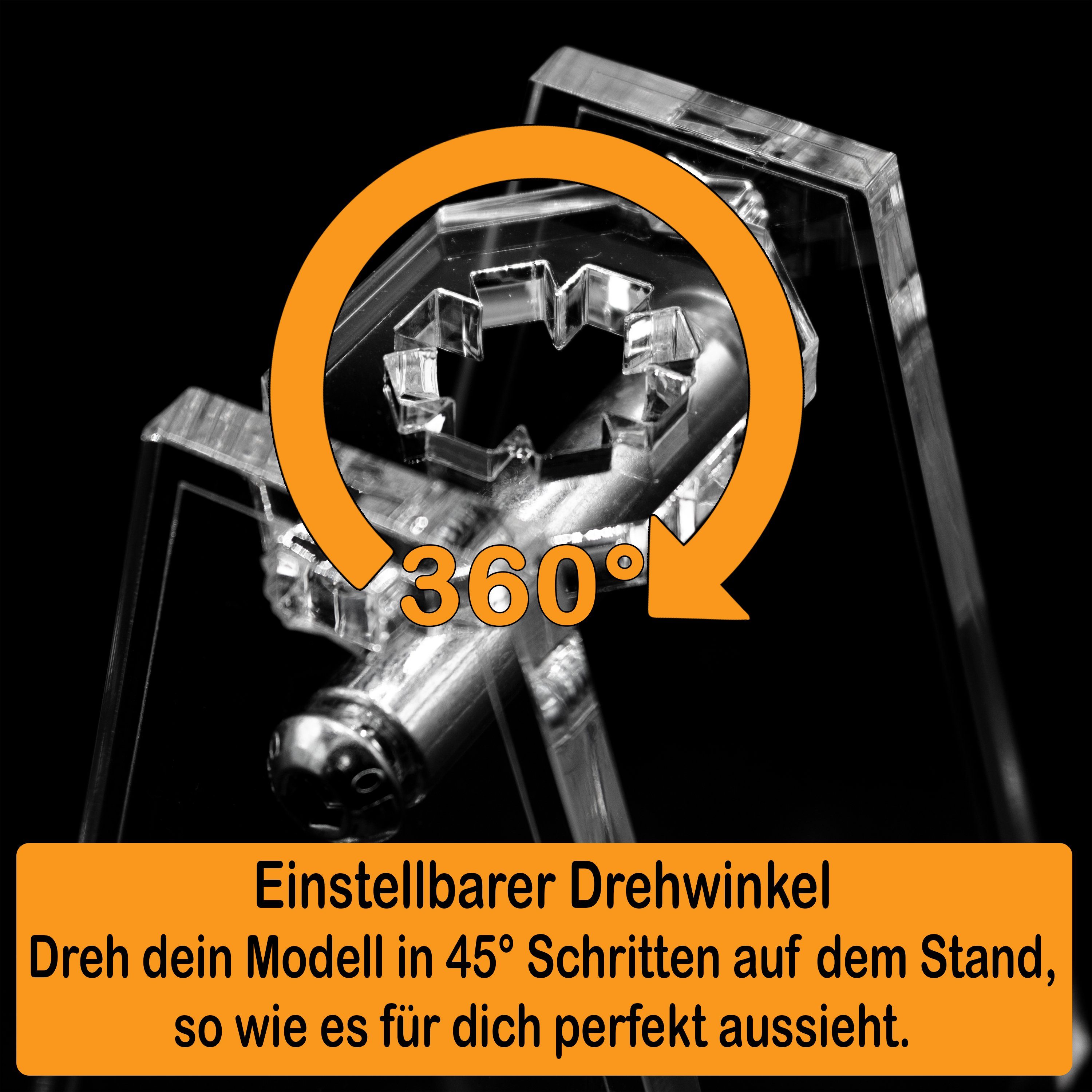 AREA17 Standfuß Acryl Display Stand für LEGO 75362 Ahsoka Tanos T-6 Jedi Shuttle, Verschiedene Winkel und Positionen einstellbar