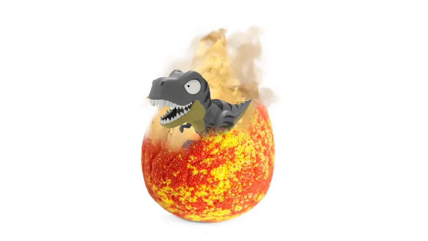 CRAZE - INKEE Dinorex Badekugel mit Himbeerduft - mit Überraschung (1 von 5 Dino-Figuren) 80 ml